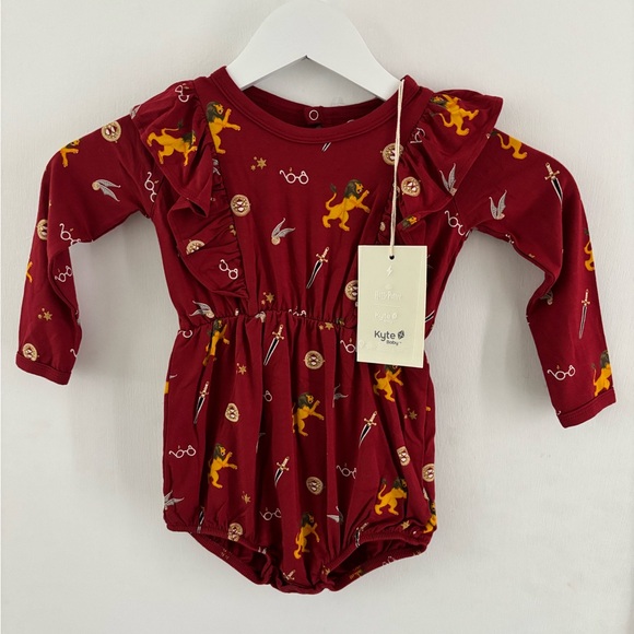 NWT Kyte BABY Harry Potter Red Ruffle Bubble Romper | 18-24M | Retired - Picture 2 of 7